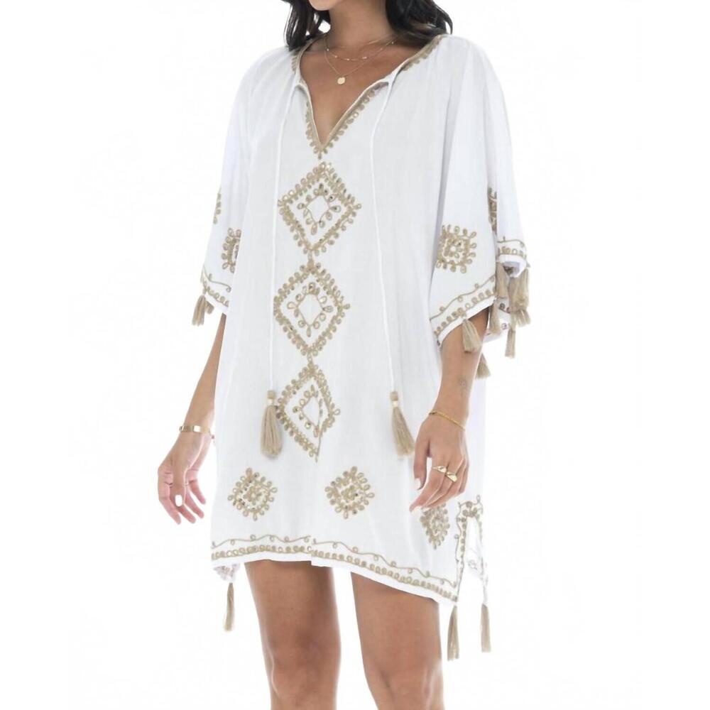 NEW ROMI THE BRAND bling short kaftan in white - Picture 2 of 2